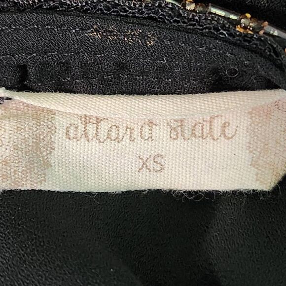 Altar'd State Black and Gold Full Sleeve Boho Blouse Size XS Black Sheer Blouse - Picture 8 of 11